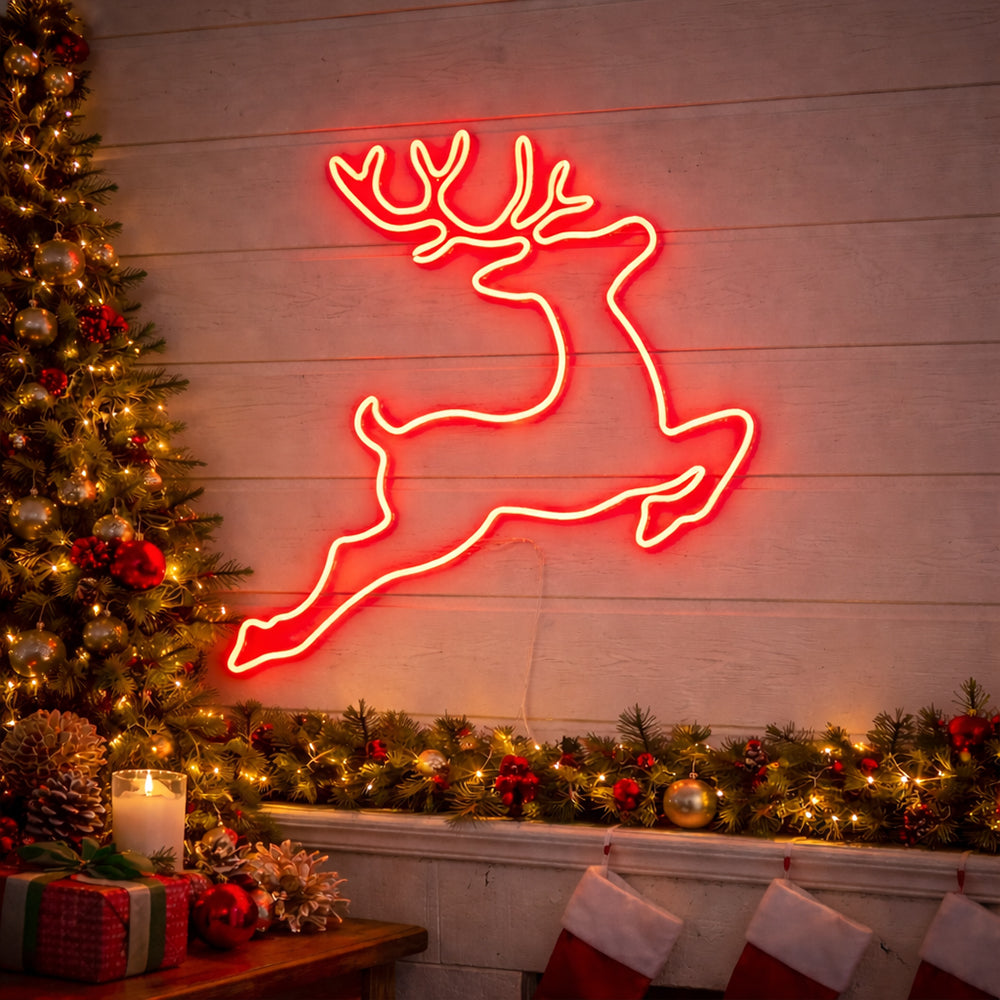 Rentier führte Neonschild - Made in London Weihnachts -Neonzeichen