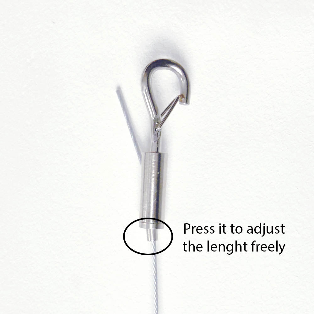 Fil de suspension inox 2x 2m hauteur réglable - Planet Neon