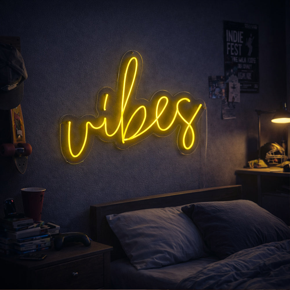 Vibes førte neonskilt - lavet i London Inspirerende neonskilte