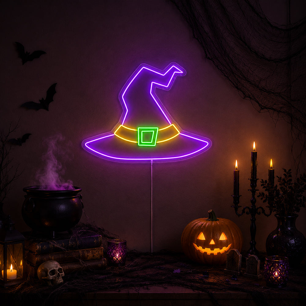 Hexenhut – Halloween-LED-Neonschild, hergestellt in London