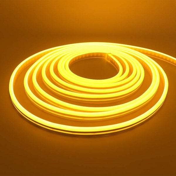 I LumoS 6x12mm AMARELO DOURADO Flexível IP65 Regulável LED Neon Strip Light 12V 9W/m - Planet Neon