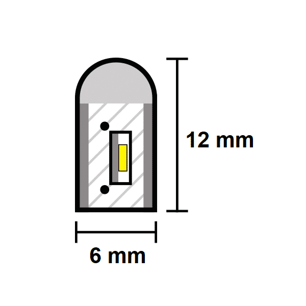 I LumoS 6x12mm VIOLA Flessibile IP65 Striscia LED Dimmerabile al Neon 12V 9W/m - Planet Neon
