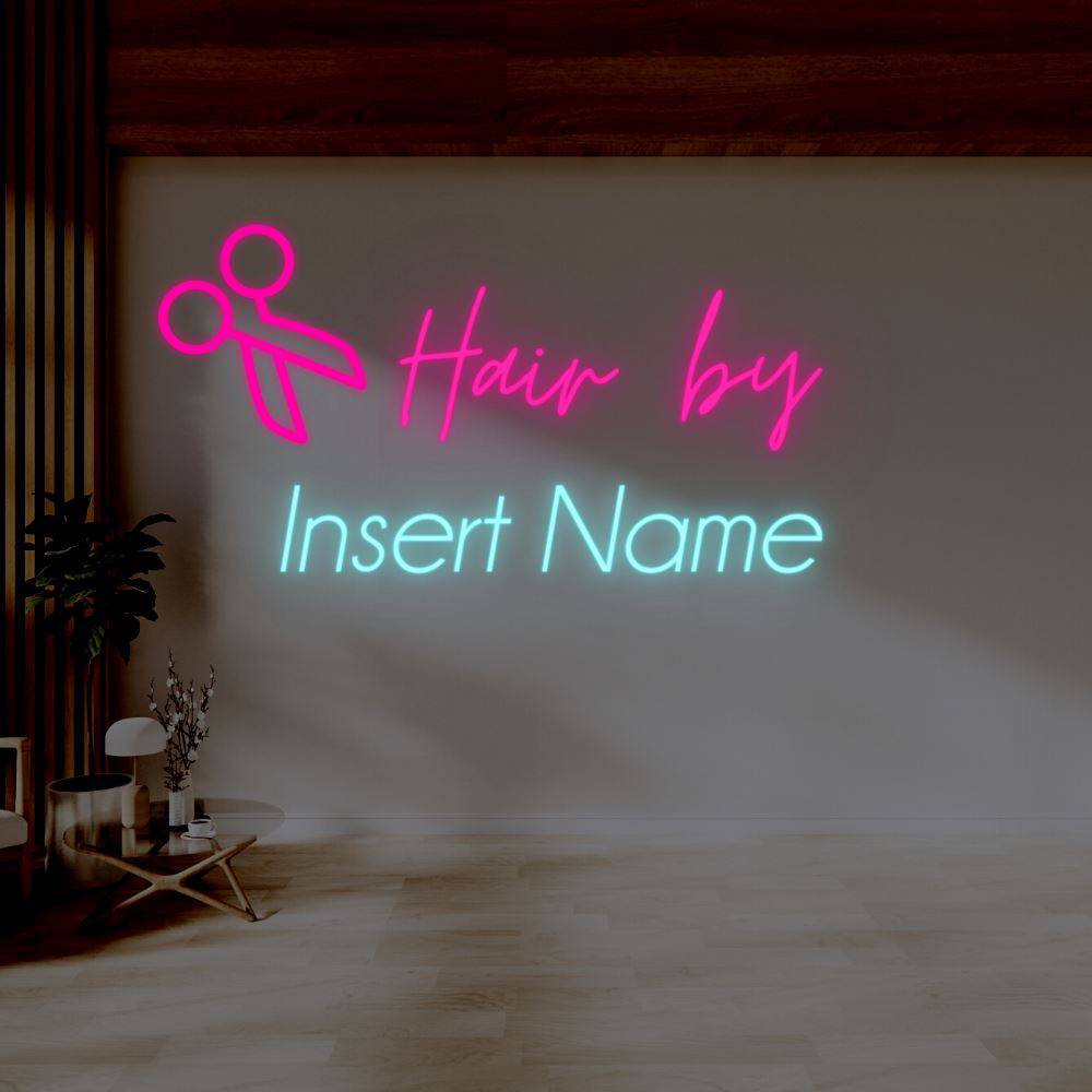 Saks Hair By Part Custom LED Neon Sign - Planet Neon