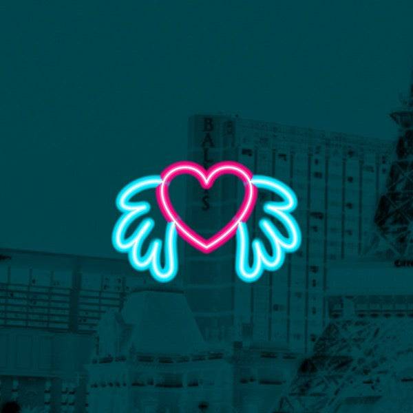 Winged Heart LED Neon Sign - Planet Neon